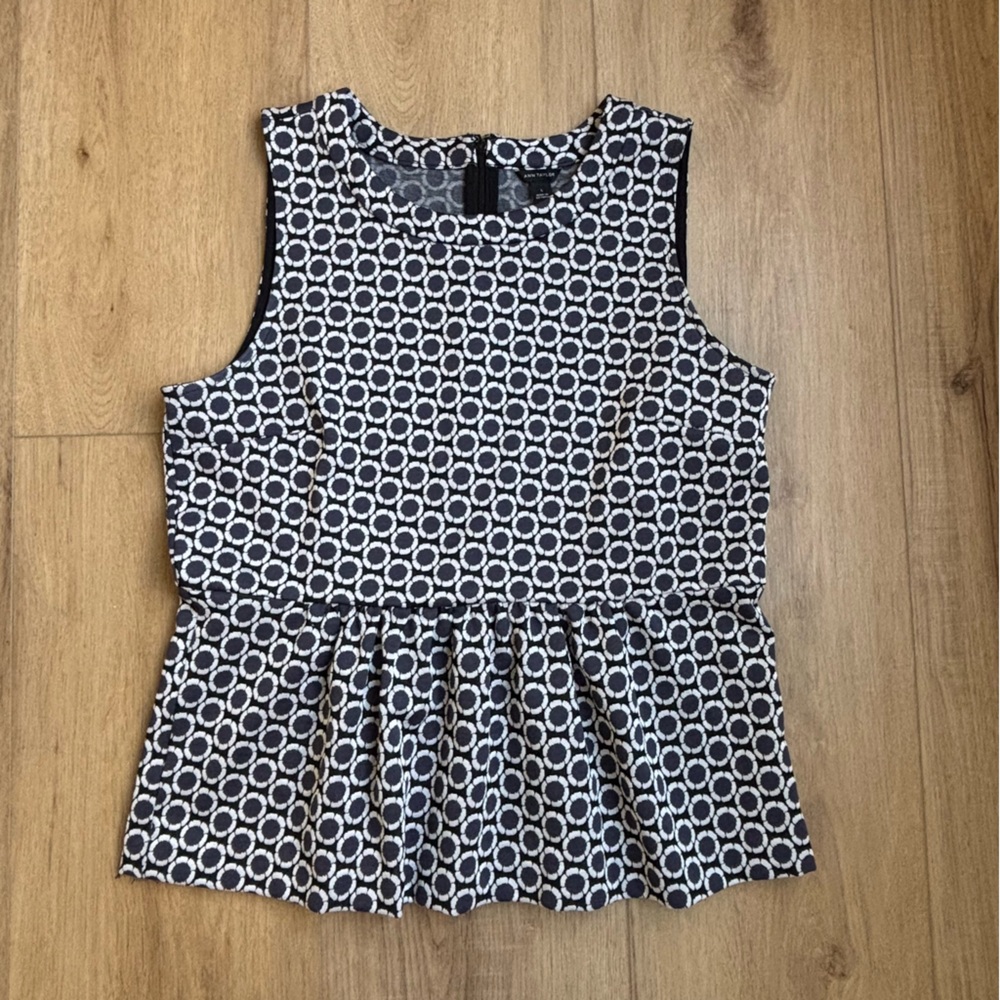 Retro Geometric Womens Peplum Tank Top‎ Sleeveless